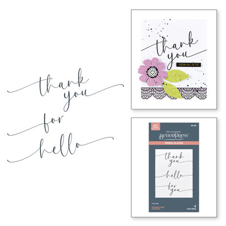 Spellbinders Sweeping Script Sentiments Press Plates (BP-268)