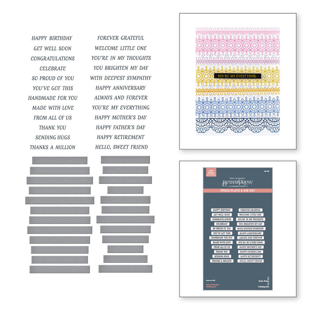 Spellbinders Ideal Moments Press Plate & Die Set (BP-261)