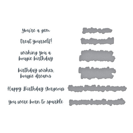 Spellbinders Bougie Birthday Sentiments Press Plate & Die Set (BP-272) Spellbinders Bougie Birthday Sentiments Press Plate & Die Set (BP-272)