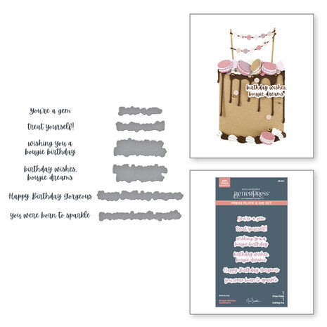 Spellbinders Bougie Birthday Sentiments Press Plate & Die Set (BP-272) Spellbinders Bougie Birthday Sentiments Press Plate & Die Set (BP-272)