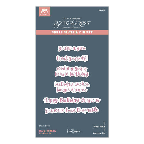 Spellbinders Bougie Birthday Sentiments Press Plate & Die Set (BP-272) Spellbinders Bougie Birthday Sentiments Press Plate & Die Set (BP-272)