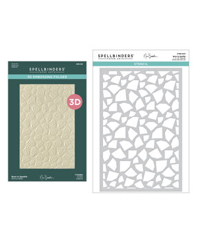Spellbinders Born to Sparkle 3D Embossing Folder and Stencil Bundle (BD-0938)