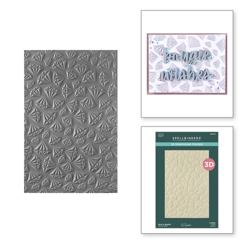 Spellbinders Born to Sparkle 3D Embossing Folder (E3D-122) Spellbinders Born to Sparkle 3D Embossing Folder (E3D-122)