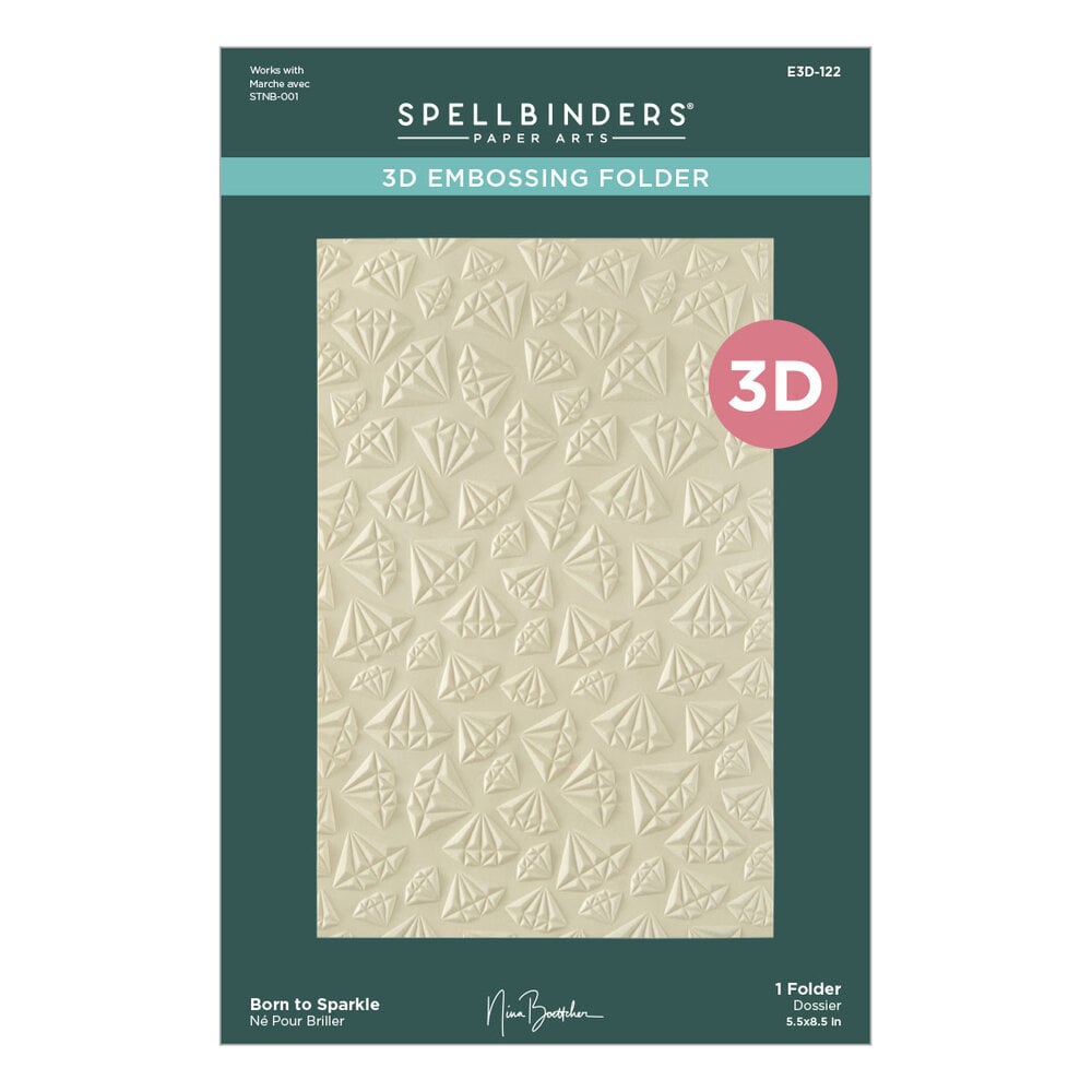 Spellbinders Born to Sparkle 3D Embossing Folder (E3D-122) Spellbinders Born to Sparkle 3D Embossing Folder (E3D-122)