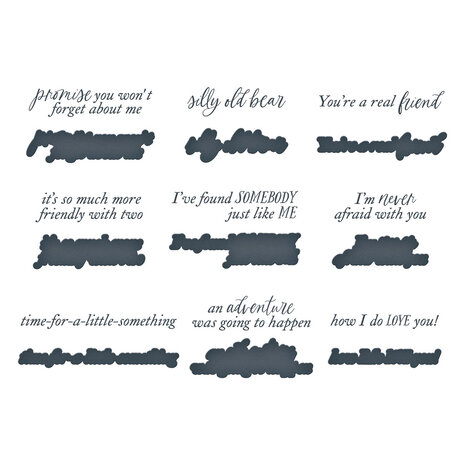 Spellbinders Silly Old Bear Sentiments Press Plate & Die Set (BP-285)