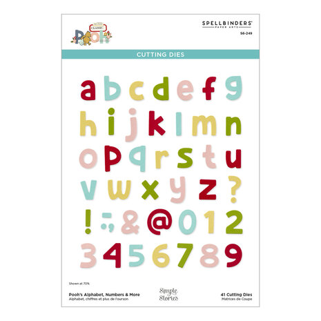 Spellbinders Pooh's Alphabet, Numbers & More Etched Dies (S6-249) Spellbinders Pooh's Alphabet, Numbers & More Etched Dies (S6-249)