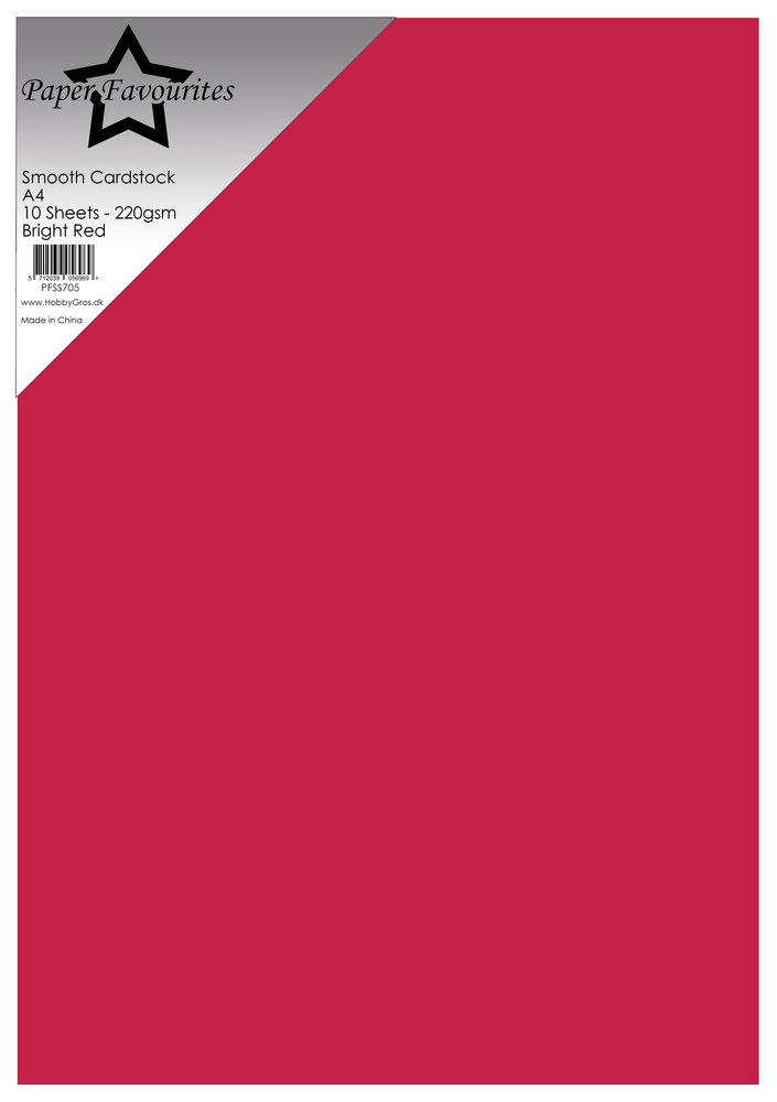 Paper Favourites Smooth Cardstock A4 Bright Red 220gsm (10pcs) (PFSS705) Paper Favourites Smooth Cardstock A4 Bright Red 220gsm (10pcs) (PFSS705)