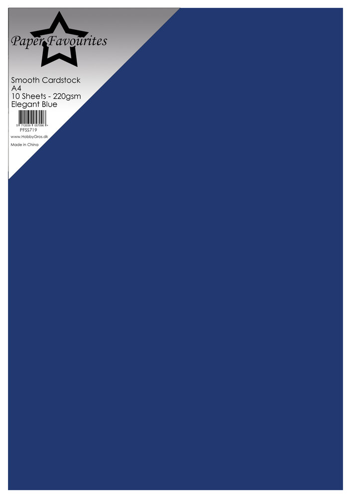 Paper Favourites Smooth Cardstock A4 Elegant Blue 220gsm (10pcs) (PFSS719)