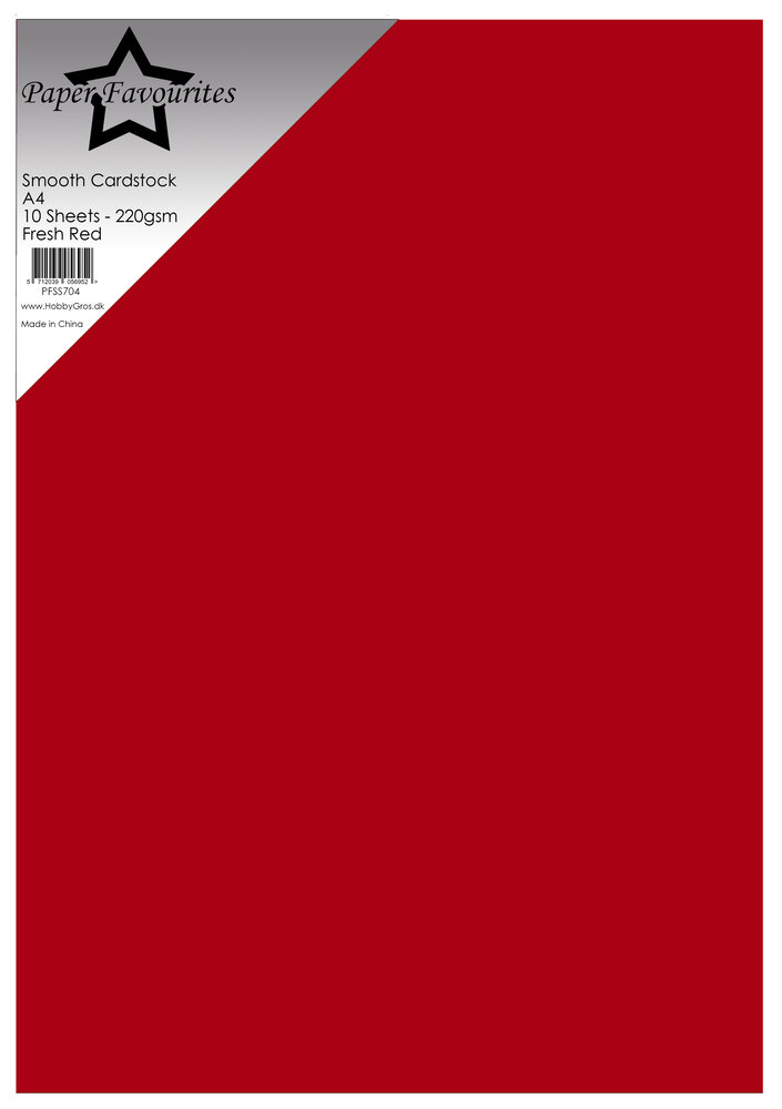 Paper Favourites Smooth Cardstock A4 Fresh Red 220gsm (10pcs) (PFSS704) Paper Favourites Smooth Cardstock A4 Fresh Red 220gsm (10pcs) (PFSS704)
