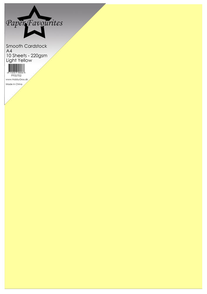 Paper Favourites Smooth Cardstock A4 Light Yellow 220gsm (10pcs) (PFSS702)