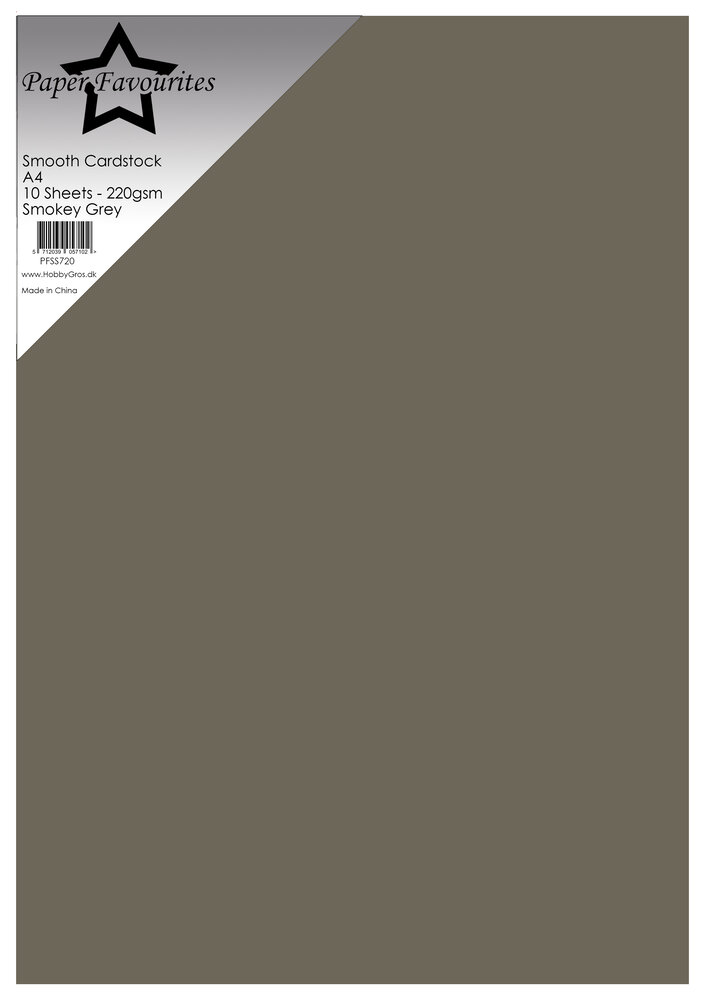 Paper Favourites Smooth Cardstock A4 Smokey Grey 220gsm (10pcs) (PFSS720)