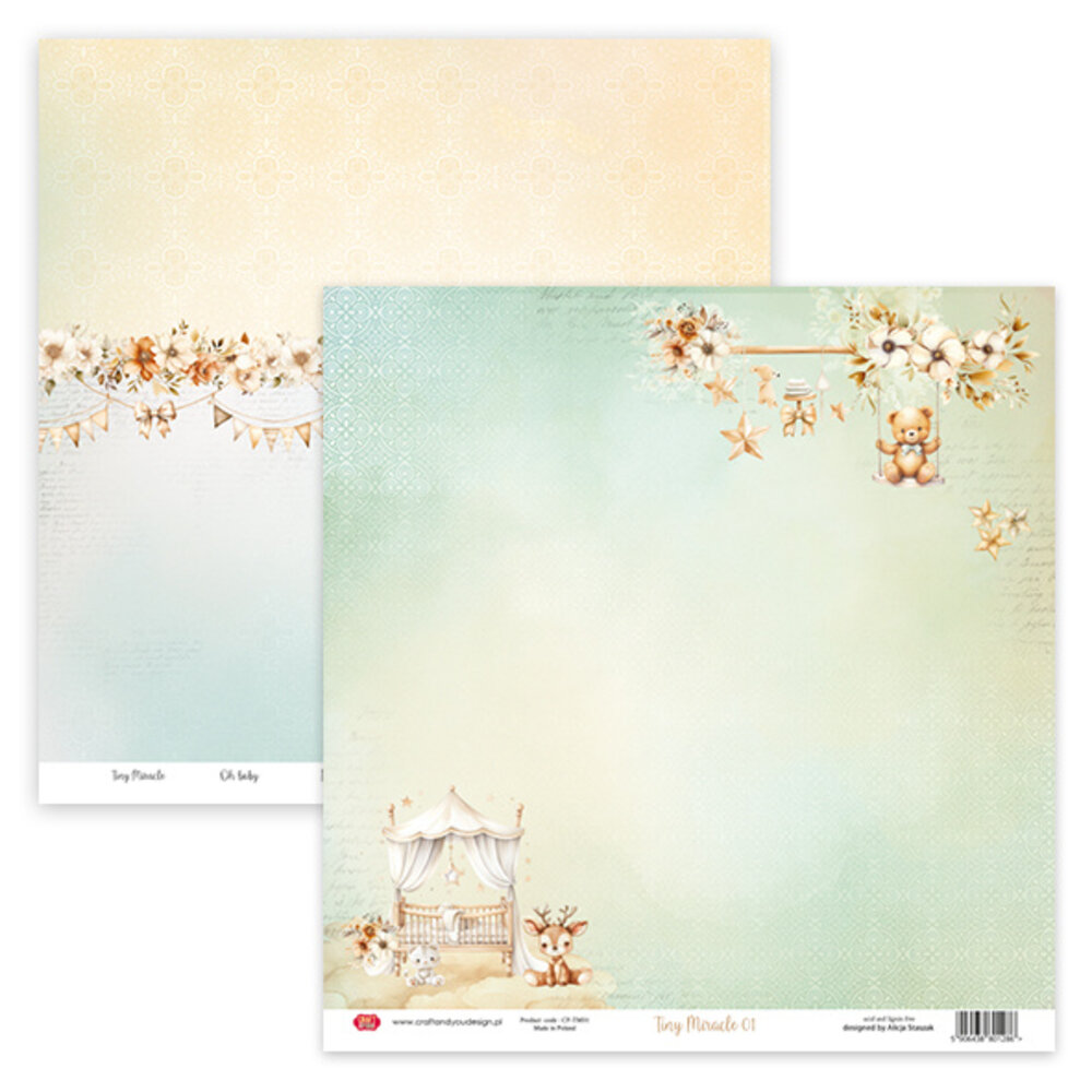 Craft & You Design Tiny Miracles 12x12 Inch Paper Set 250gsm (6sheets) (CPS-TM30-6)