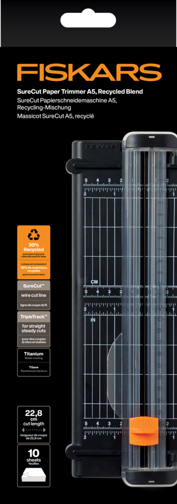 Fiskars Paper Trimmer SureCut A5 Recycled (1077983) Fiskars Paper Trimmer SureCut A5 Recycled (1077983)