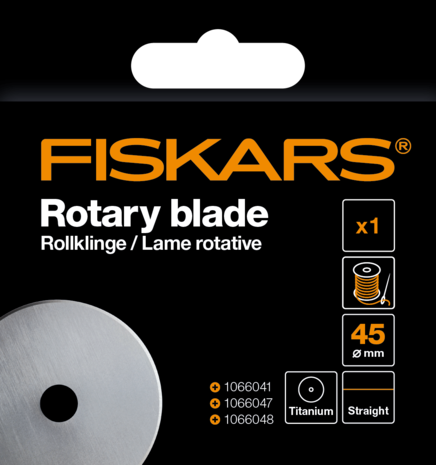Fiskars Rotary Blade Ø45mm Titanium Straight (1066043) Fiskars Rotary Blade Ø45mm Titanium Straight (1066043)