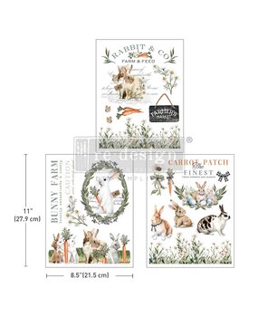 Re-Design with Prima Blossom Bunnies 8,5x11 Inch Middy Transfers (3pcs) (675943)