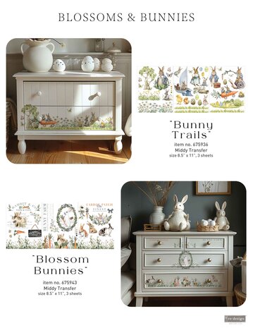 Re-Design with Prima Bunny Trails 8,5x11 Inch Middy Transfers (3pcs) (675936)