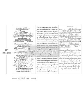 Re-Design with Prima Vintage Script Mastery 6x12 Inch Small Transfers (3pcs) (675592)