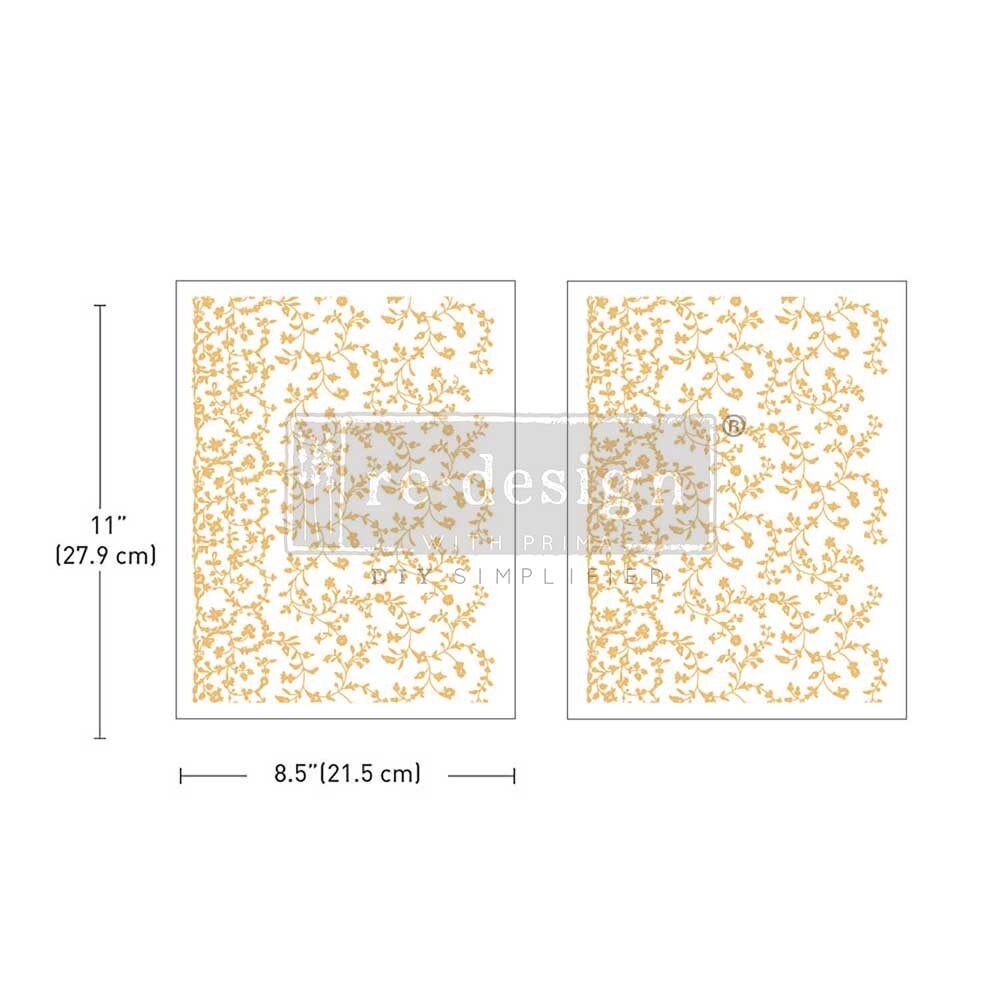 Re-Design with Prima Kacha Vineyard Elegance 8,5x11 Inch Middy Foil Transfers (2pcs) (676155)