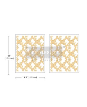 Re-Design with Prima Kacha Golden Lacework 8,5x11 Inch Middy Foil Transfers (2pcs) (676162)