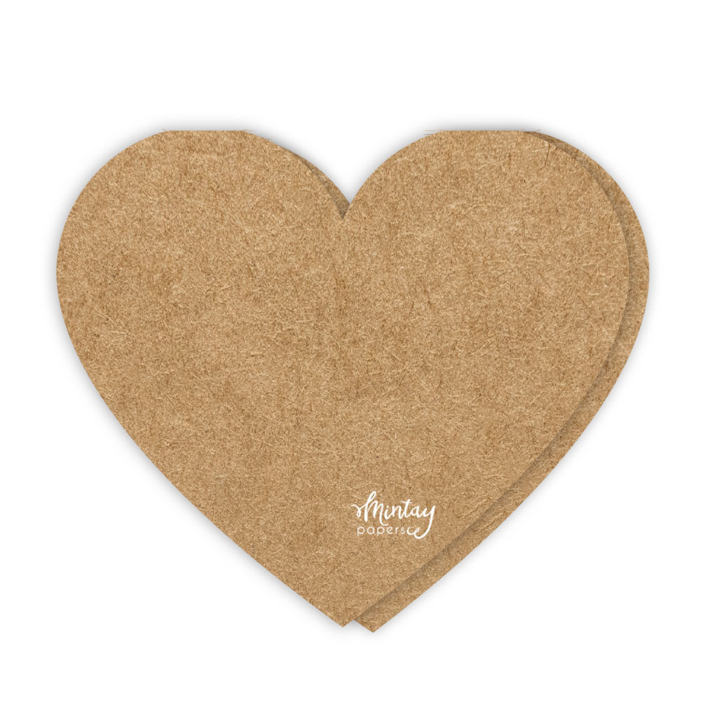 Basic Heart Card Base Kraft (5pcs) (MT-BASIC-C28) - Craftlines B.V.