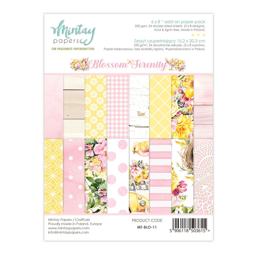 Mintay Blossom Serenity 6x8 Inch Add-On Paper Pack (MT-BLO-11) Mintay Blossom Serenity 6x8 Inch Add-On Paper Pack (MT-BLO-11)