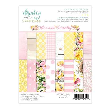 Mintay Blossom Serenity 6x8 Inch Add-On Paper Pack (MT-BLO-11) Mintay Blossom Serenity 6x8 Inch Add-On Paper Pack (MT-BLO-11)