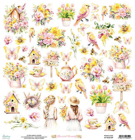 Mintay Blossom Serenity 12x12 Inch Paper Elements (MT-BLO-09)
