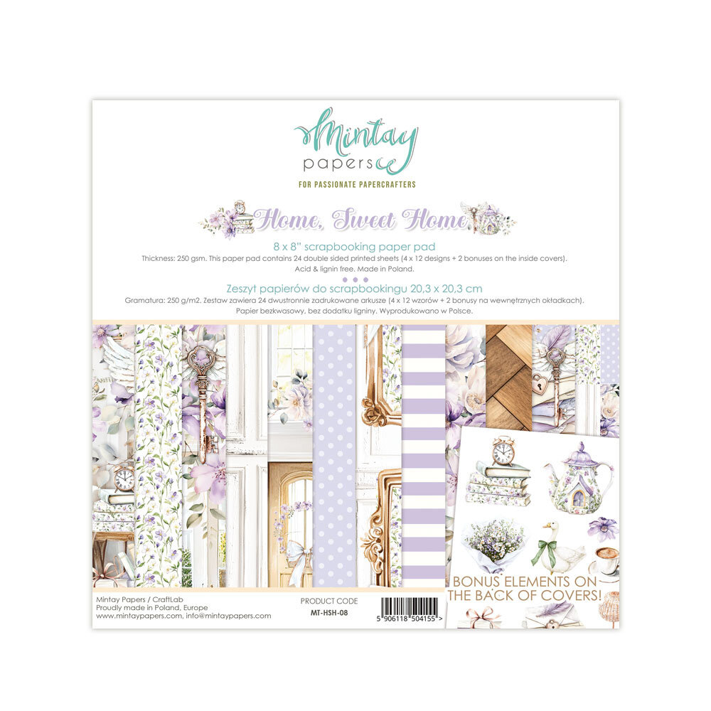 Mintay Home, Sweet Home 8x8 Inch Scrapbooking Paper Pad (MT-HSH-08)