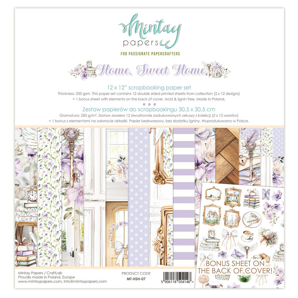 Mintay Home, Sweet Home 12x12 Inch Scrapbooking Paper Set (MT-HSH-07)