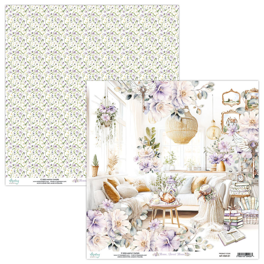 Mintay Home, Sweet Home 12x12 Inch Scrapbooking Paper Set (MT-HSH-07)