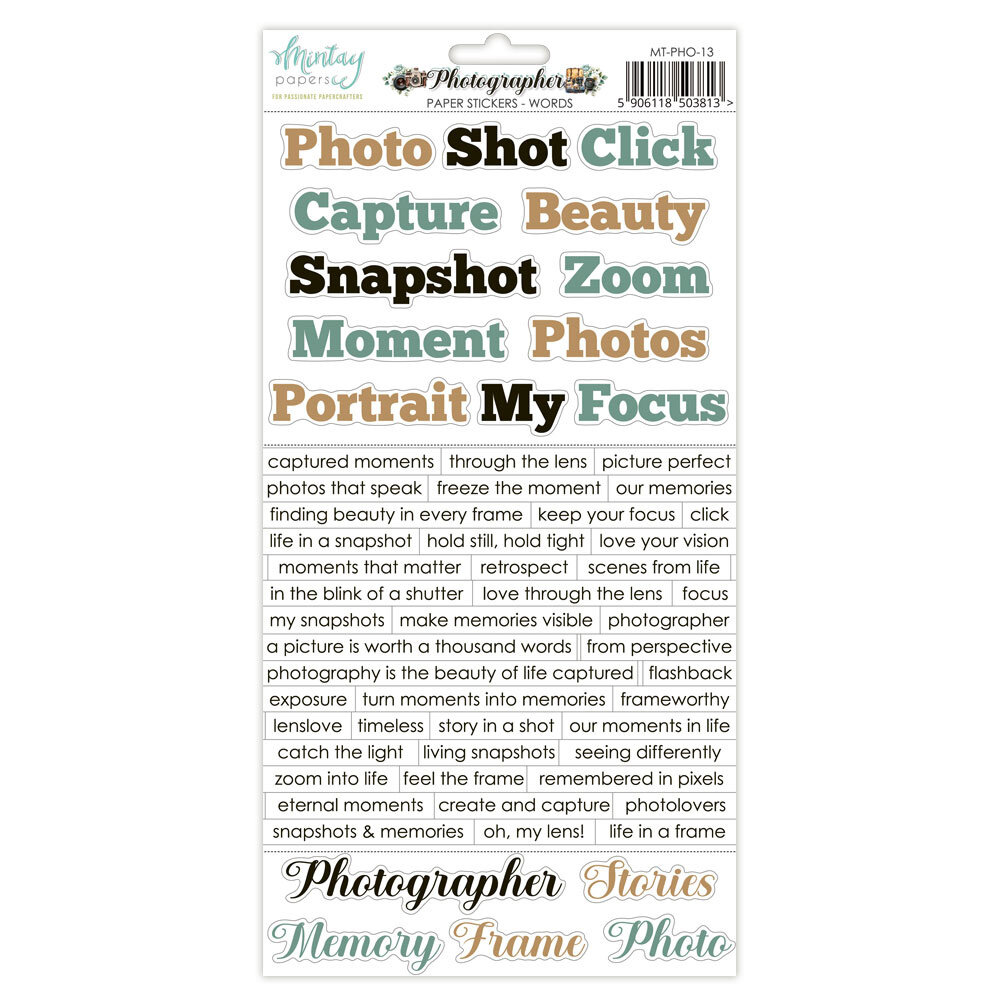 Mintay Photographer 6x12 Inch Paper Stickers Words (MT-PHO-13)