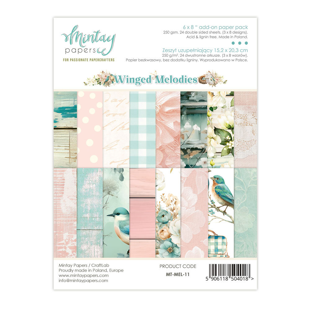 Mintay Winged Melodies 6x8 Inch Add-On Paper Pack (MT-MEL-11)