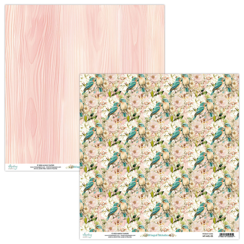 Mintay Winged Melodies 12x12 Inch Scrapbooking Paper Set (MT-MEL-07)