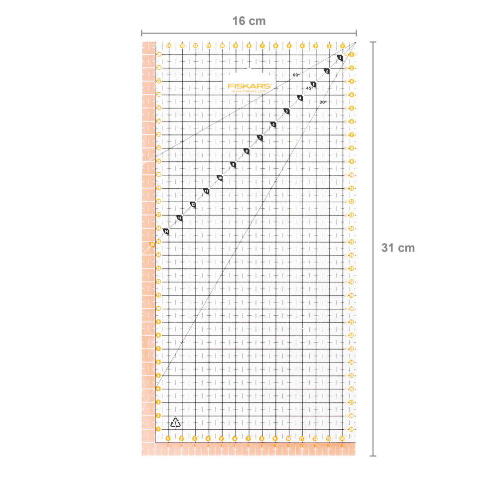 Fiskars Patchwork Ruler 15x30 cm (1066361) Fiskars Patchwork Ruler 15x30 cm (1066361)