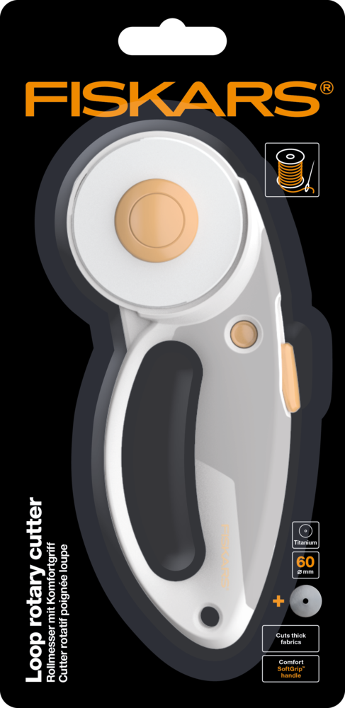 Fiskars Loop Rotary Cutter Ø60mm SoftGrip Titanium (1066040) Fiskars Loop Rotary Cutter Ø60mm SoftGrip Titanium (1066040)