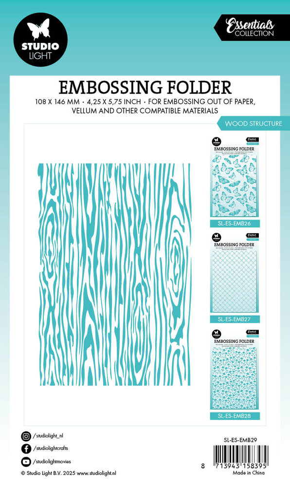 Studio Light Wood Structure Essentials Embossing Folders (SL-ES-EMB29) (DISCONTINUED)