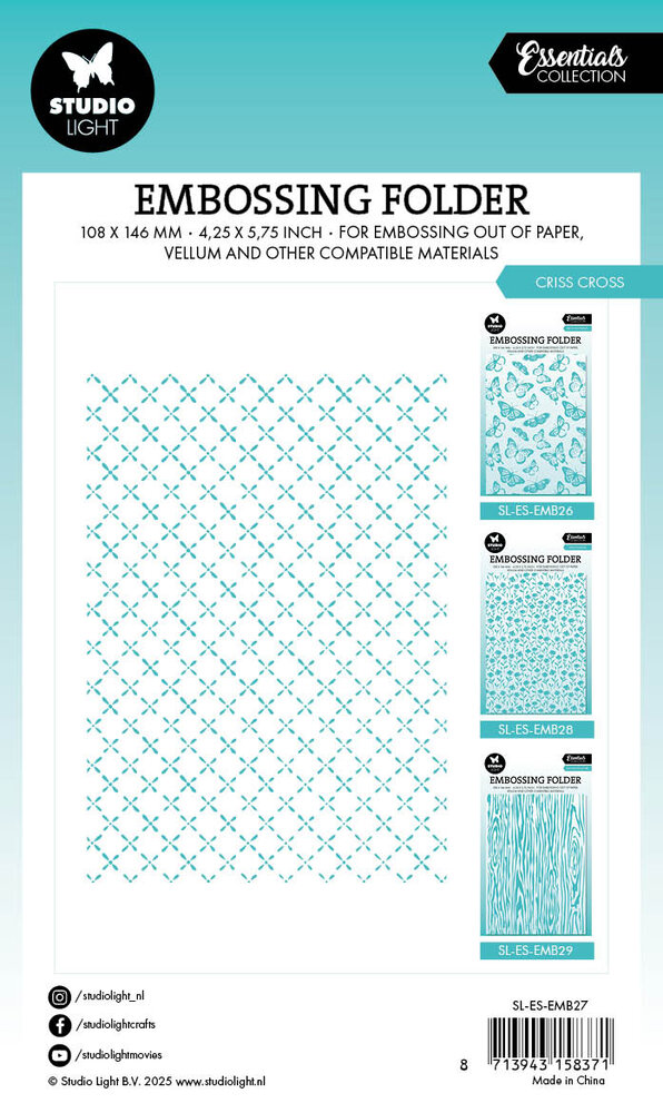 Studio Light Criss Cross Essentials Embossing Folders (SL-ES-EMB27) (DISCONTINUED)