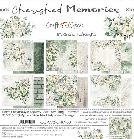 Craft O'Clock Cherished Memories 12x12 Inch Paper Set (CC-C72-CHM-00)
