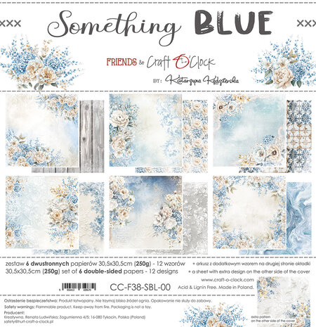 Craft O'Clock Something Blue 12x12 Inch Paper Set (CC-F38-SBL-00)