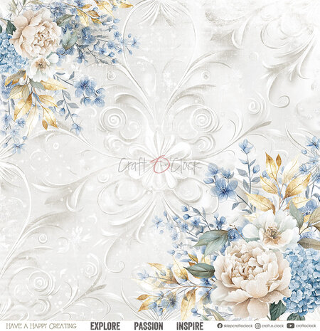 Craft O'Clock Something Blue 12x12 Inch Paper Set (CC-F38-SBL-00)