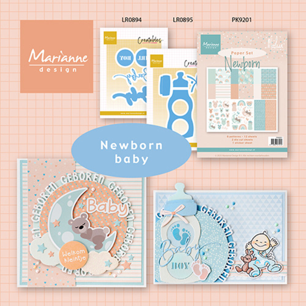 Marianne Design Paper Set by Marleen A5 New Born (PK9201) Marianne Design Paper Set by Marleen A5 New Born (PK9201)