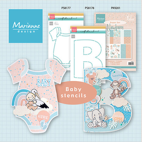 Marianne Design Paper Set by Marleen A5 New Born (PK9201) Marianne Design Paper Set by Marleen A5 New Born (PK9201)