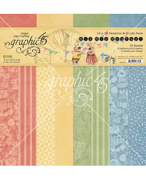Graphic 45 Hip Hip Hooray 12x12 Inch Patterns & Solids Pack (4502990)