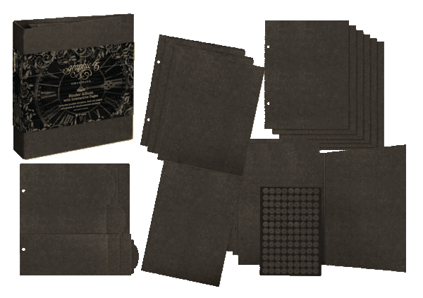 Graphic 45 Binder Album with Interactive Pages Black (4503001)