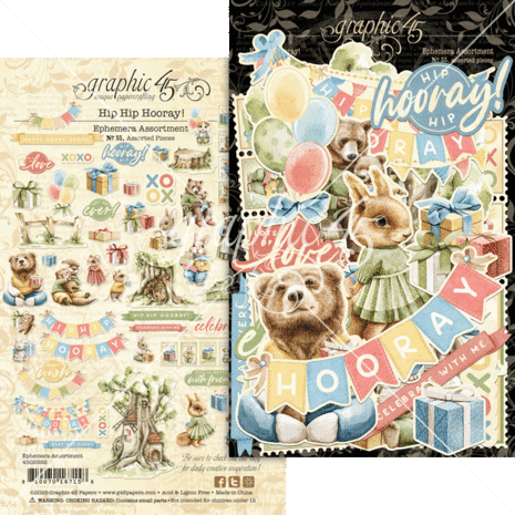 Graphic 45 Hip Hip Hooray Ephemera Set (4502992)