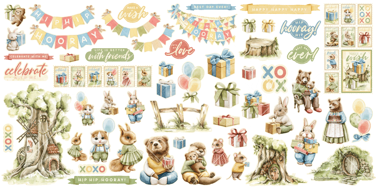Graphic 45 Hip Hip Hooray Ephemera Set (4502992)