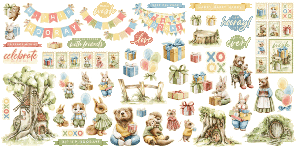 Graphic 45 Hip Hip Hooray Ephemera Set (4502992)