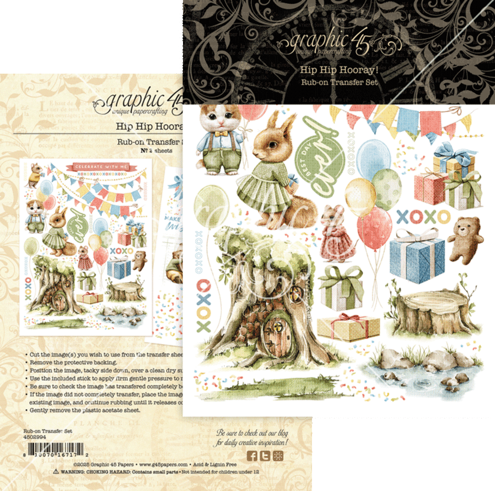 Graphic 45 Hip Hip Hooray Rub-On Transfers (4502994)