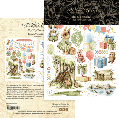 Graphic 45 Hip Hip Hooray Rub-On Transfers (4502994)