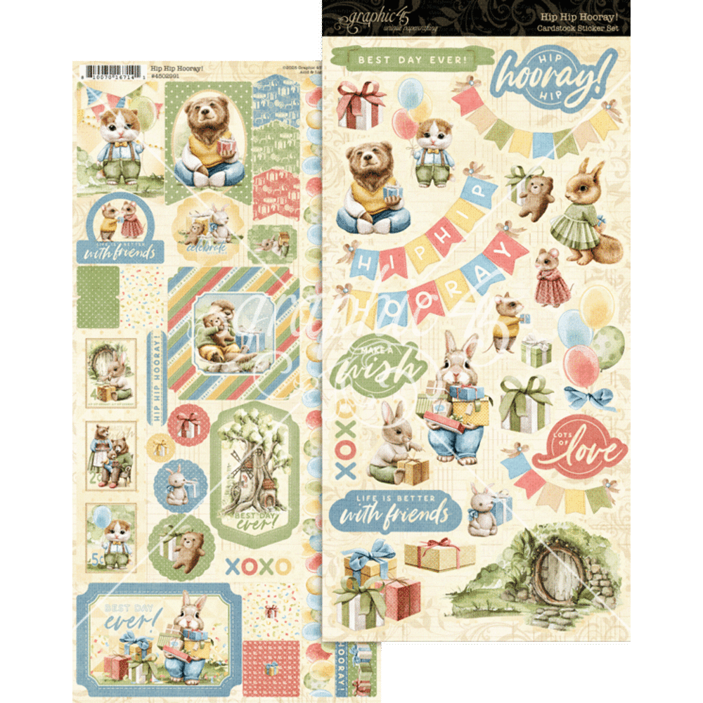 Hip Hip Hooray Sticker Set (4502991) - Craftlines B.V.